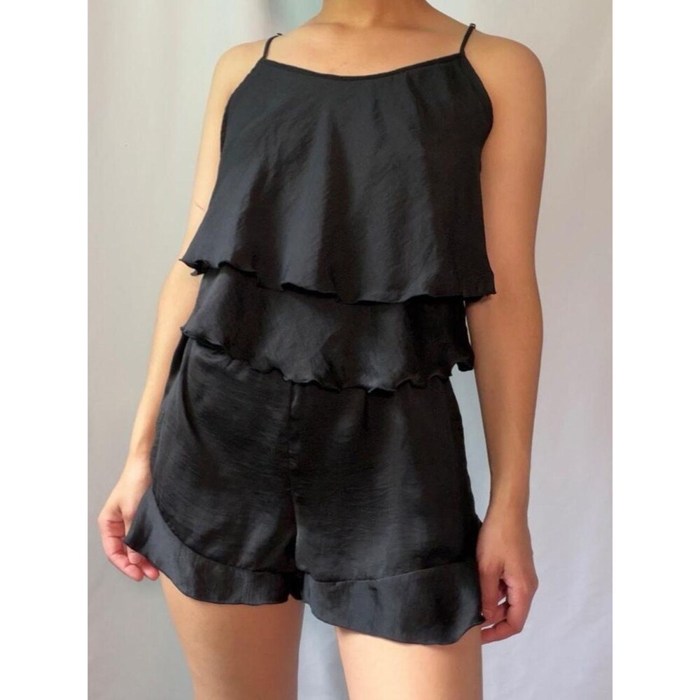 Bluebella black satin two-piece sleep set